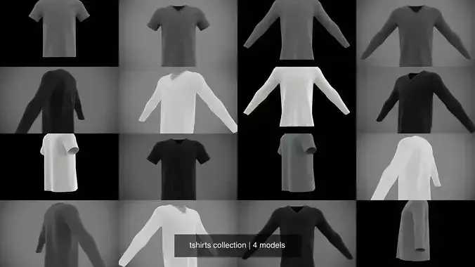 4 different t-shirts collection