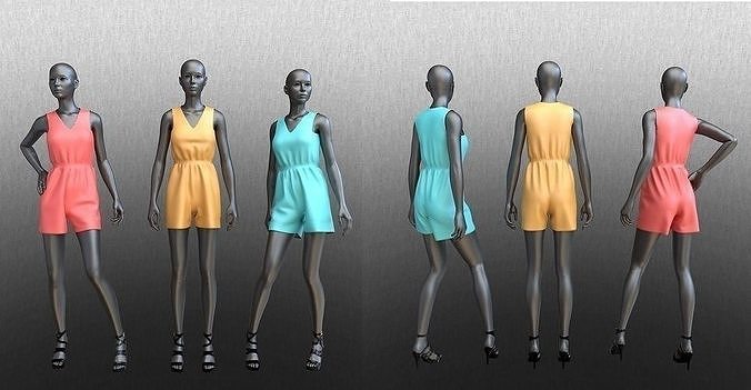 posed mannequins wearing jumpsuit collection 