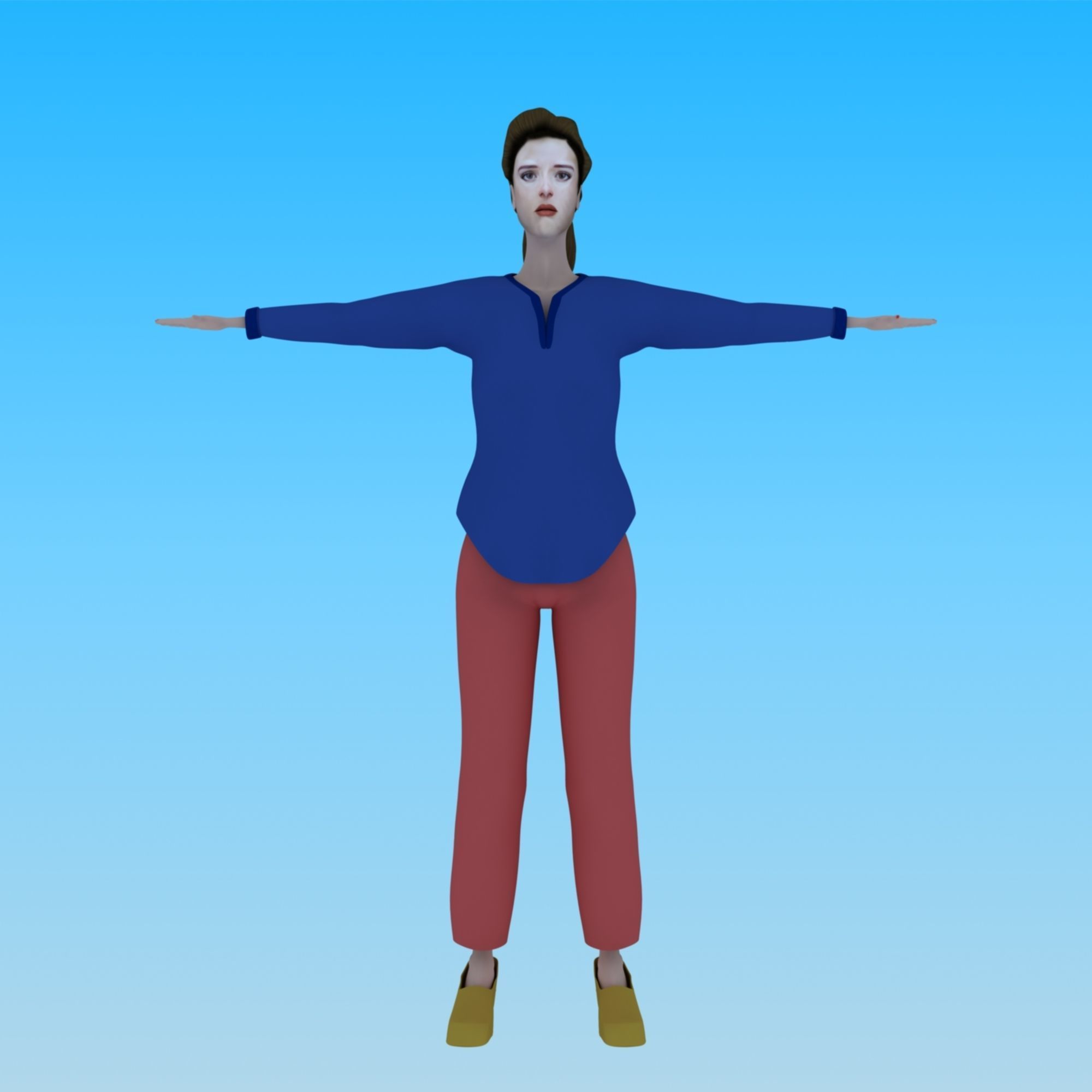 Nancy Thompson Low-poly 3D model_4