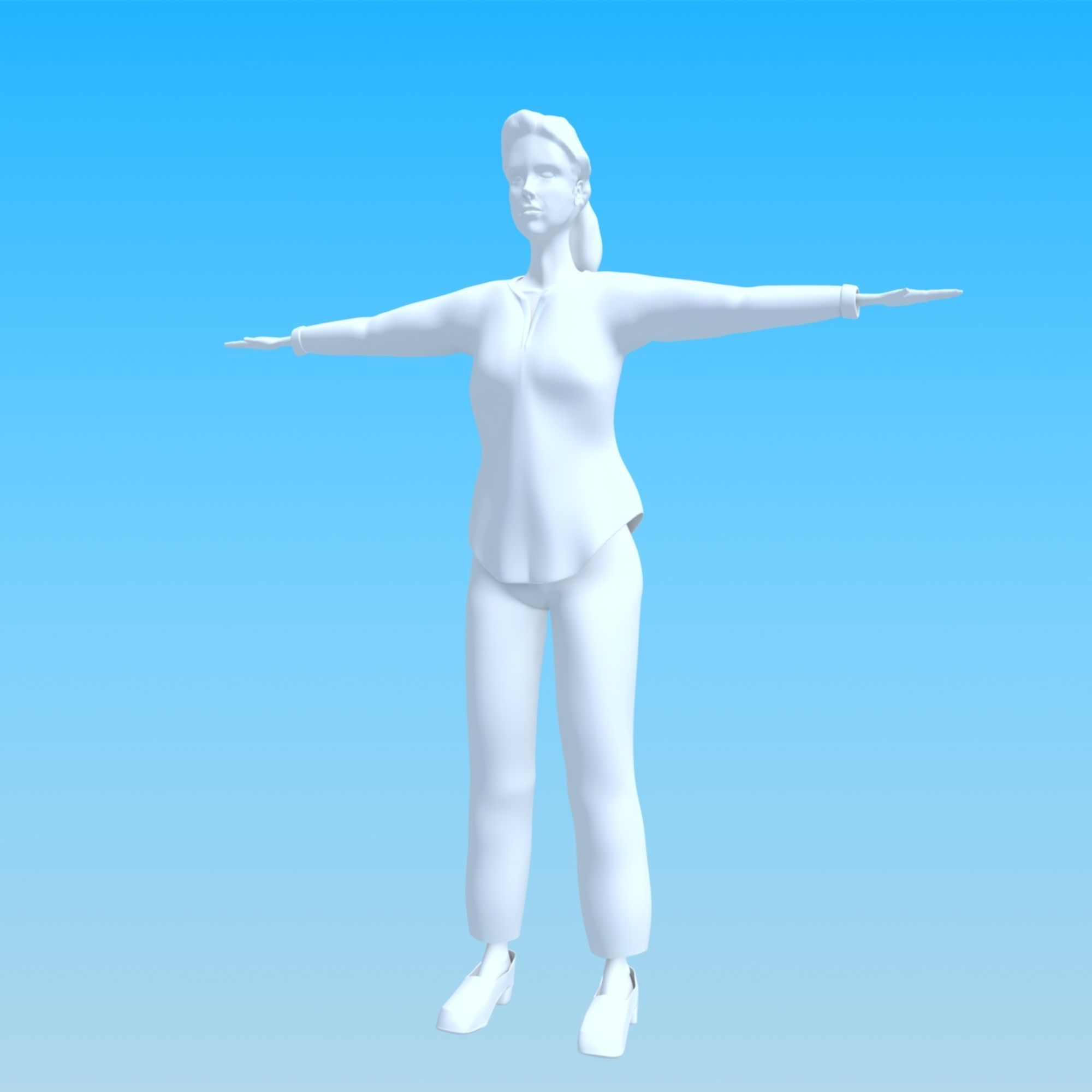 Nancy Thompson Low-poly 3D model_9