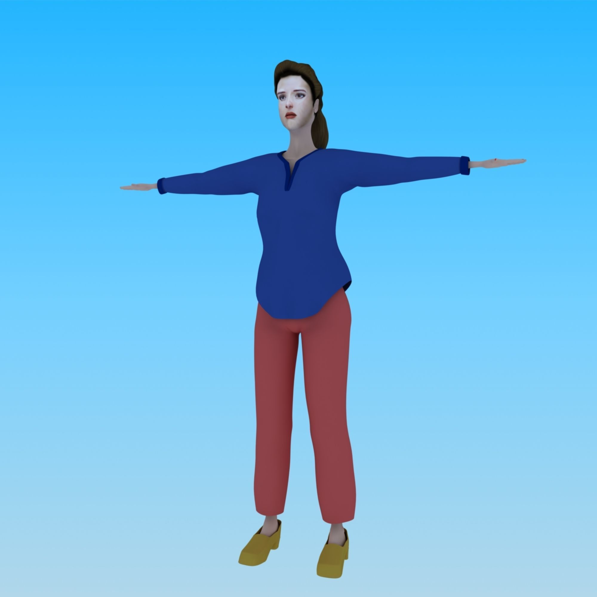 Nancy Thompson Low-poly 3D model_3