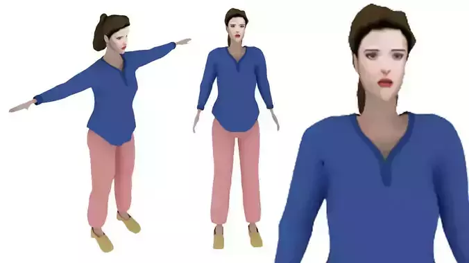 Nancy Thompson Low-poly 3D model