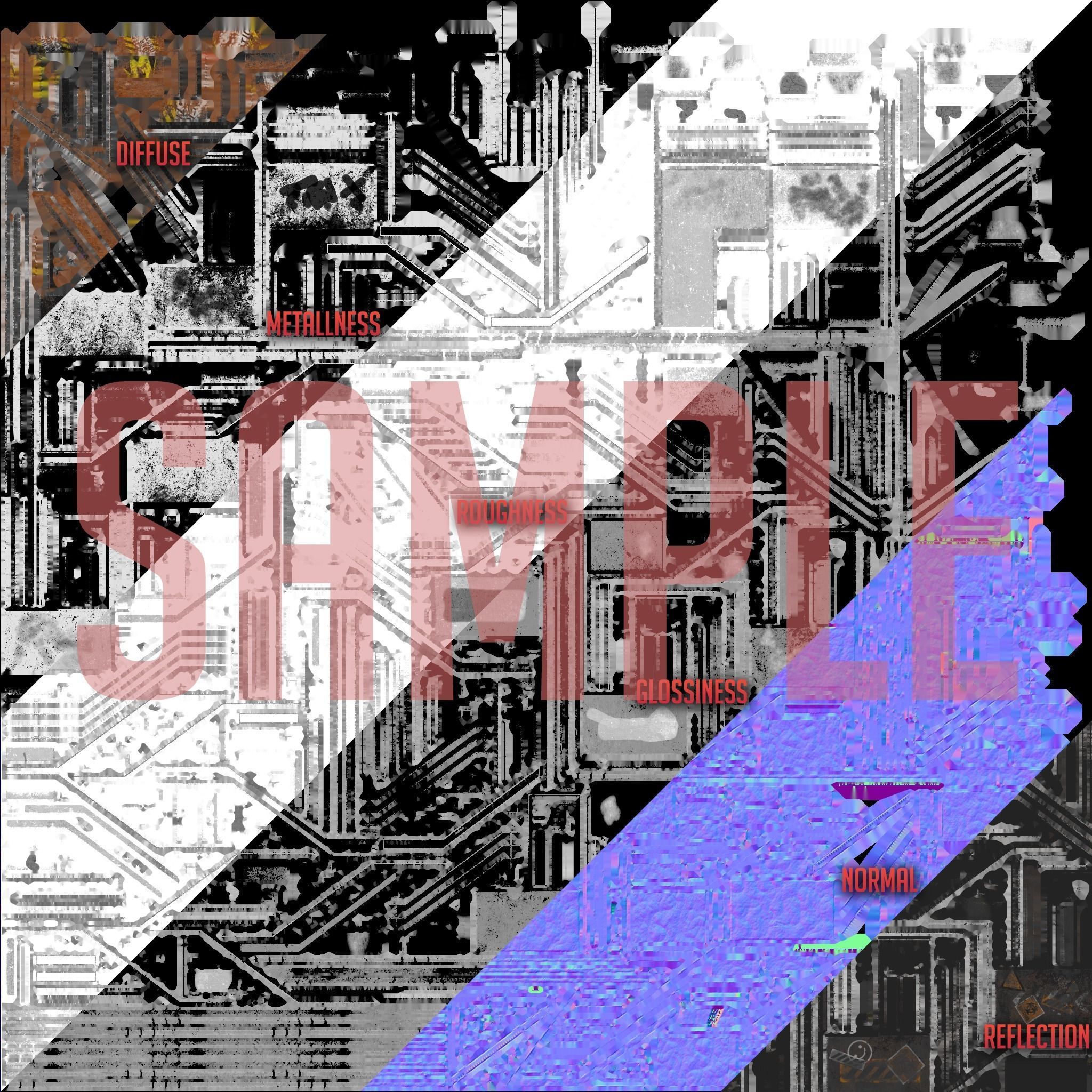 Emergency Exit Stairs Low-poly 3D model_8