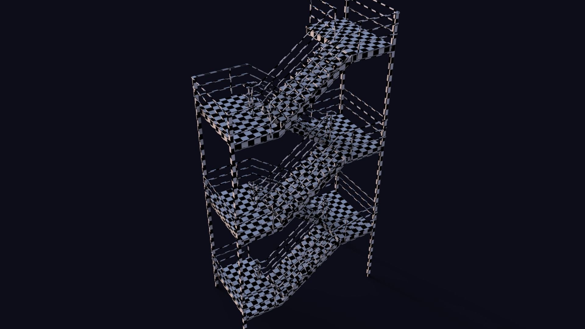 Emergency Exit Stairs Low-poly 3D model_3