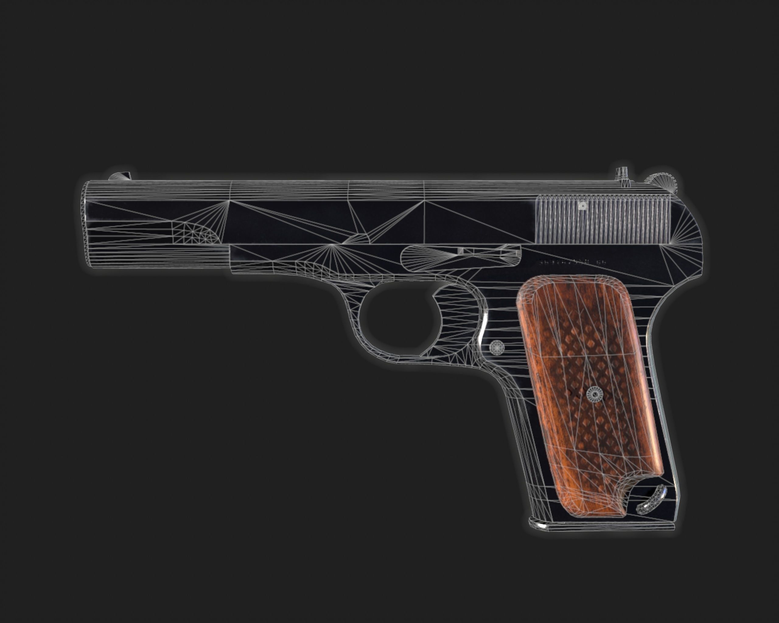 TT Pistol  Low-poly 3D model_21