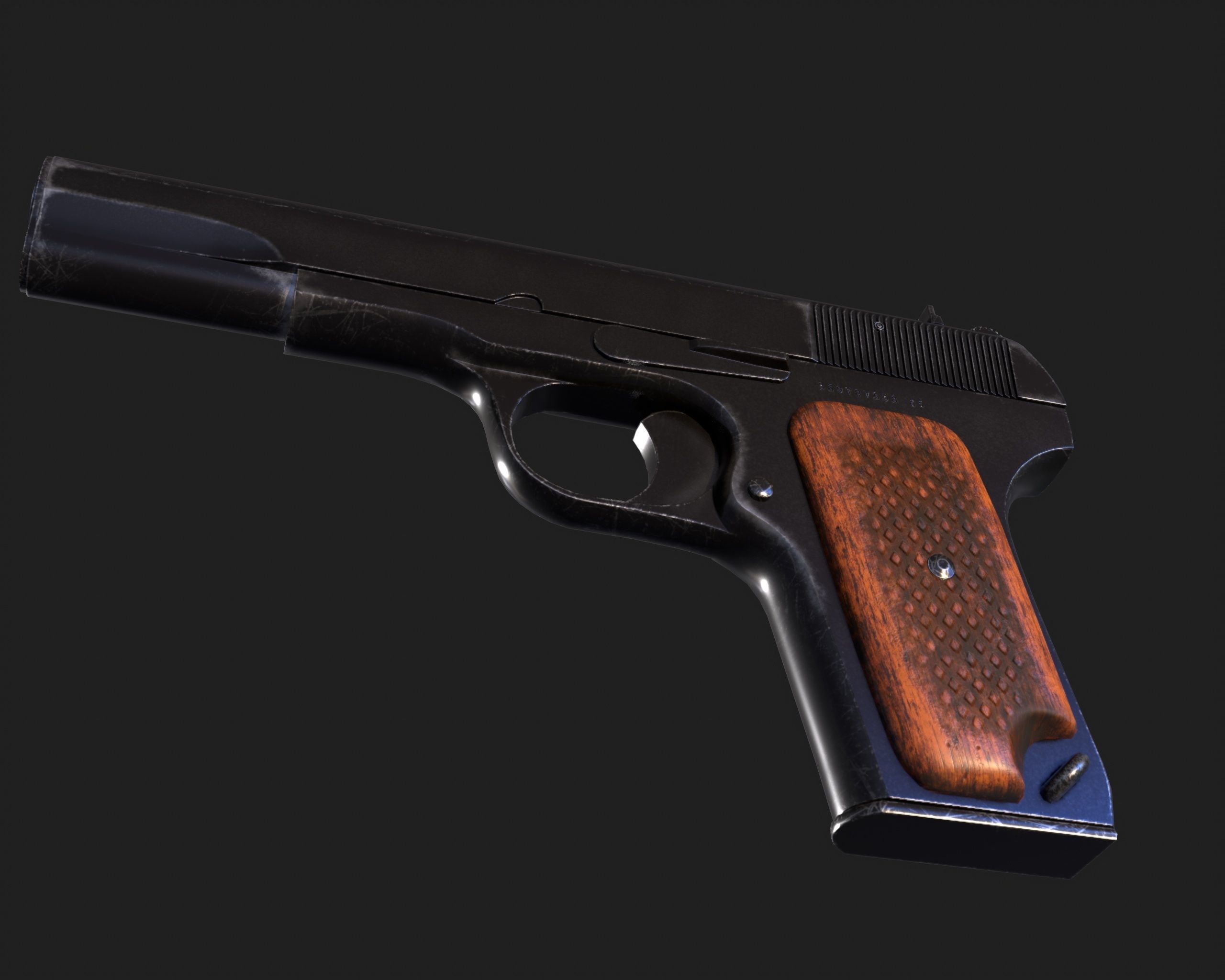 TT Pistol  Low-poly 3D model_13