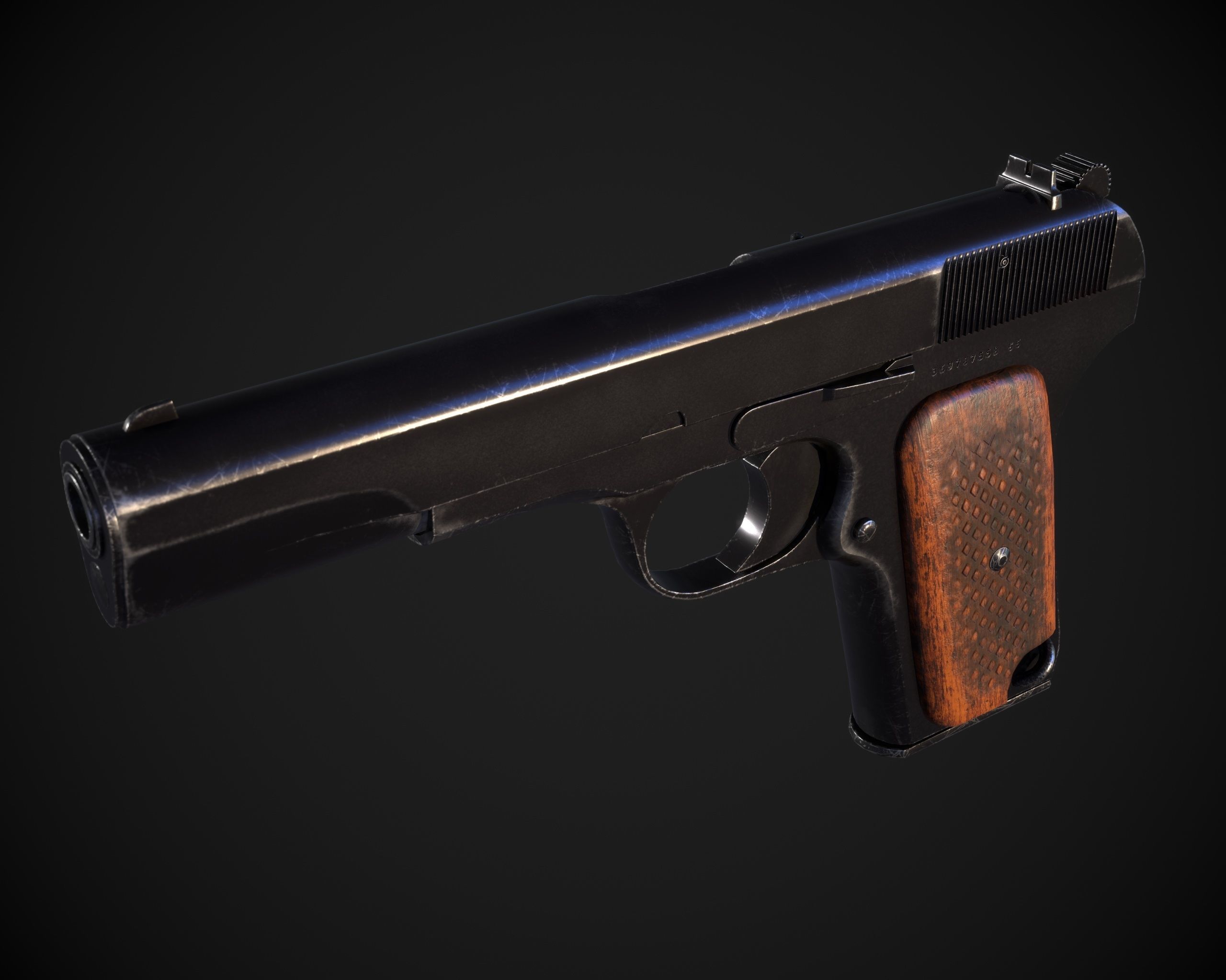 TT Pistol  Low-poly 3D model_22