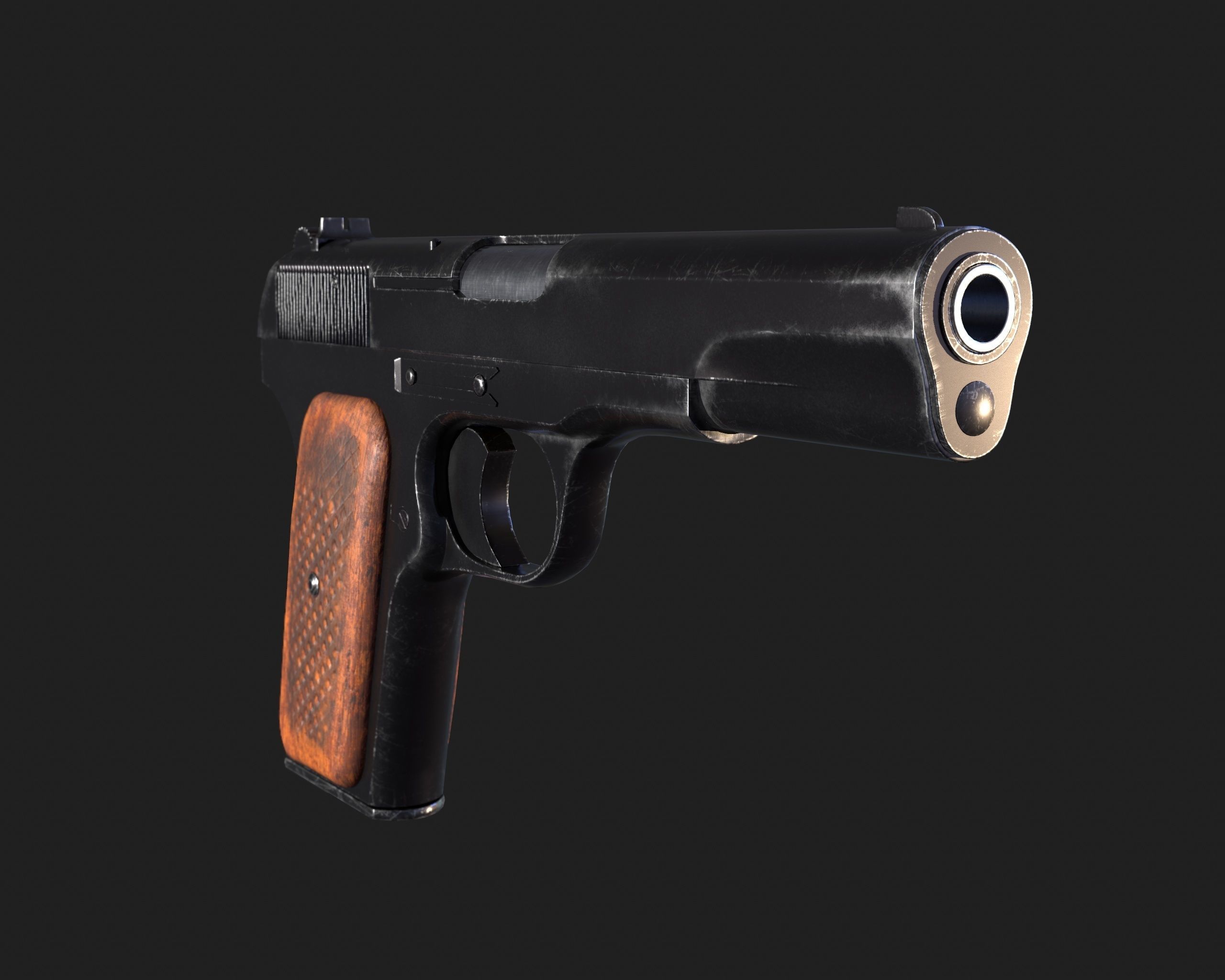 TT Pistol  Low-poly 3D model_10