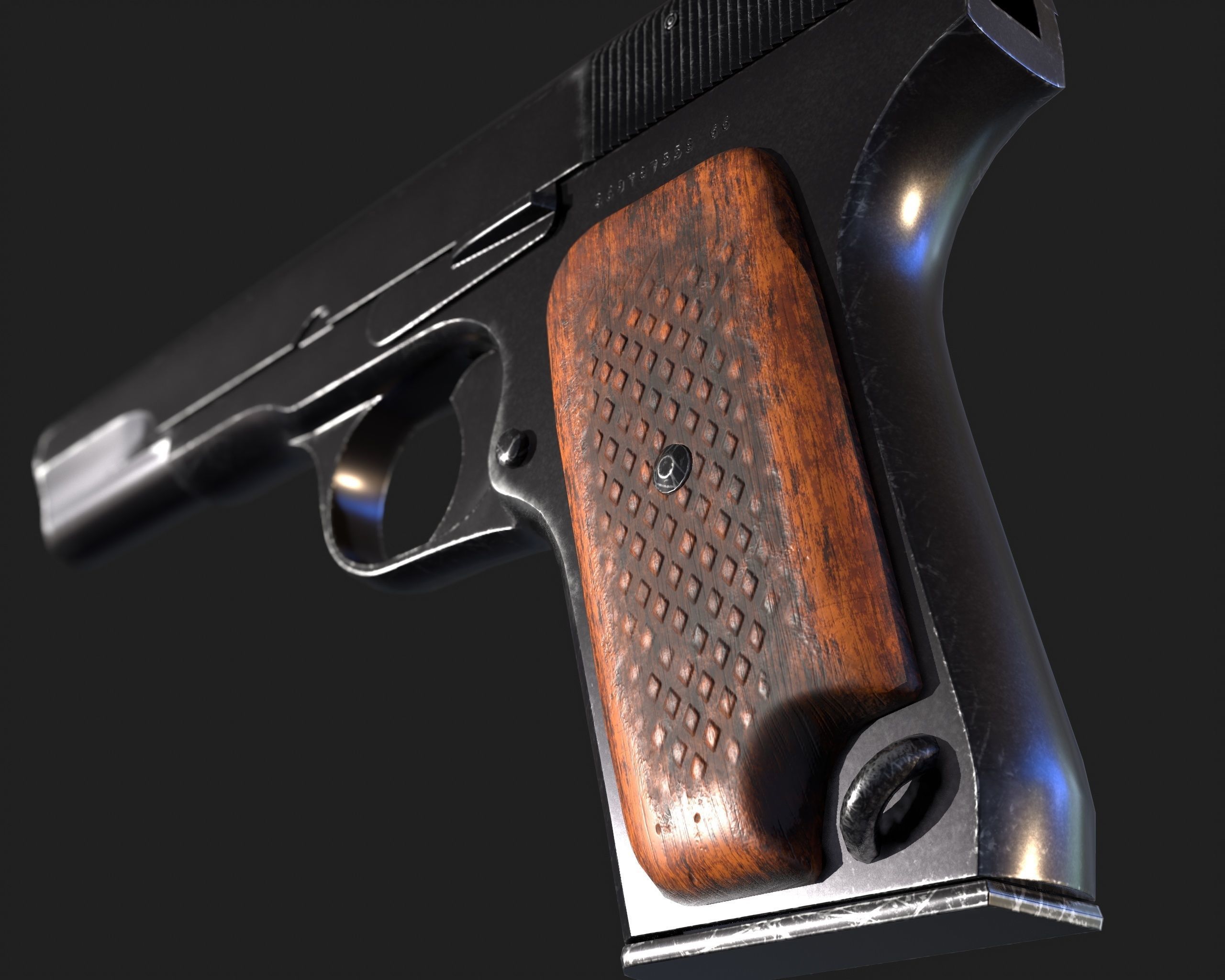 TT Pistol  Low-poly 3D model_7