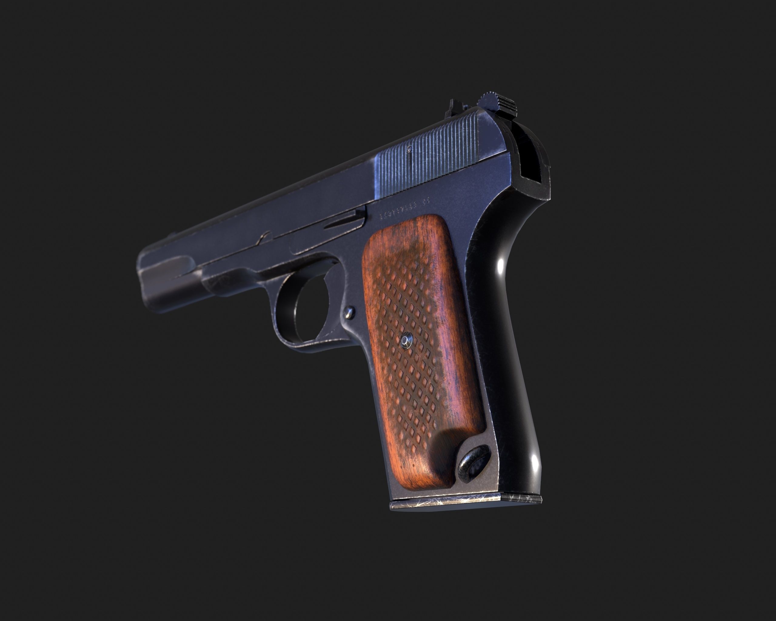 TT Pistol  Low-poly 3D model_11