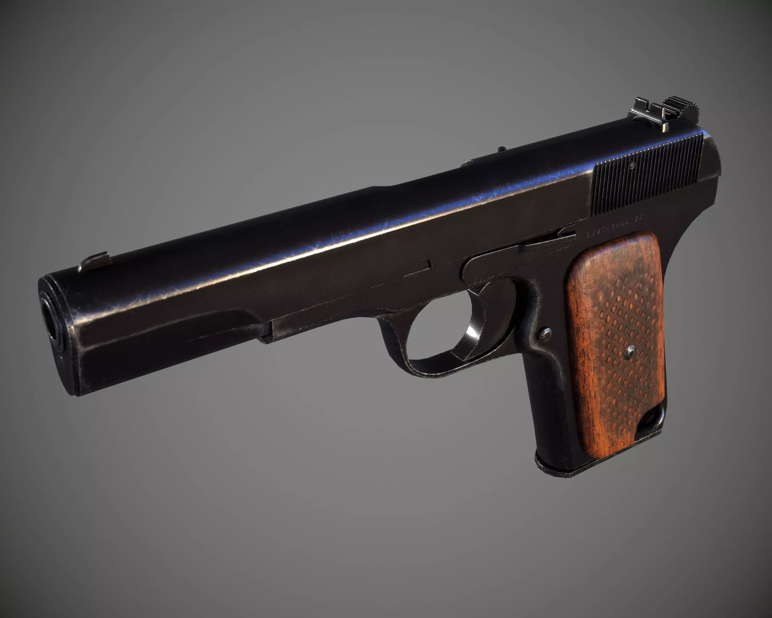 TT Pistol  Low-poly 3D model_0