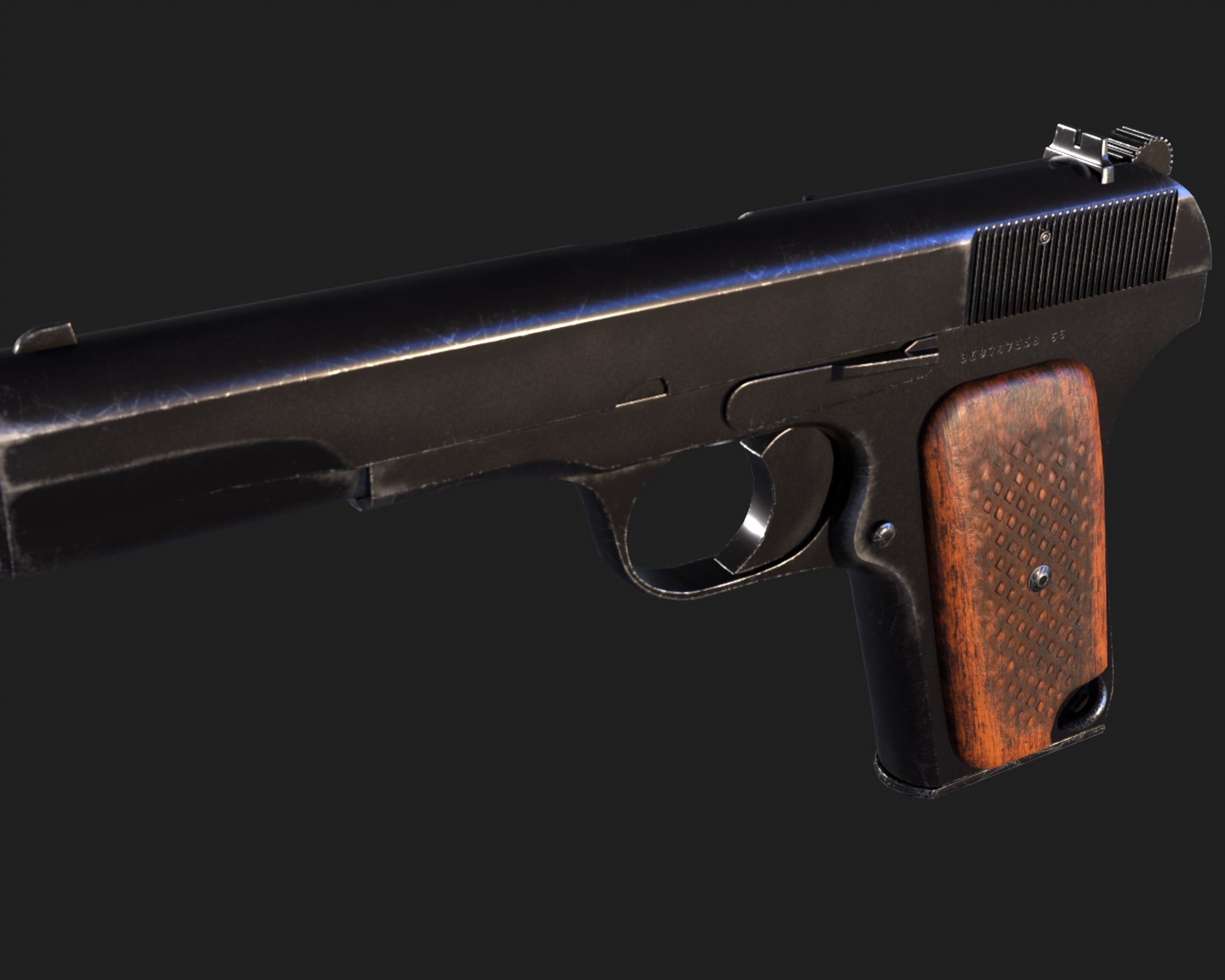 TT Pistol  Low-poly 3D model_12