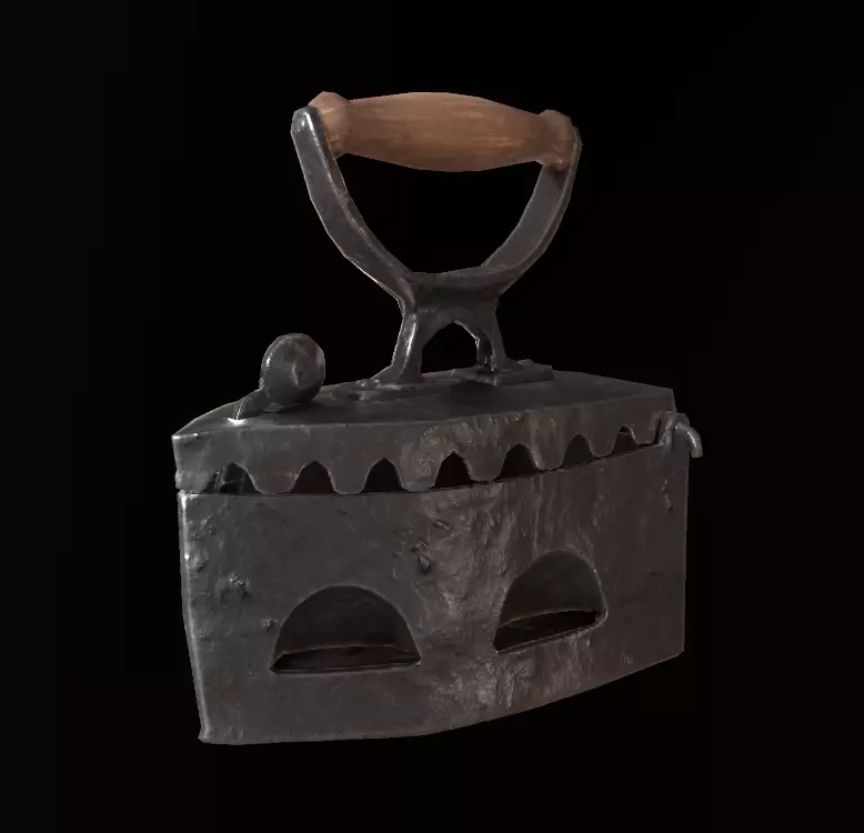 Vintage Coal Iron Free low-poly 3D model