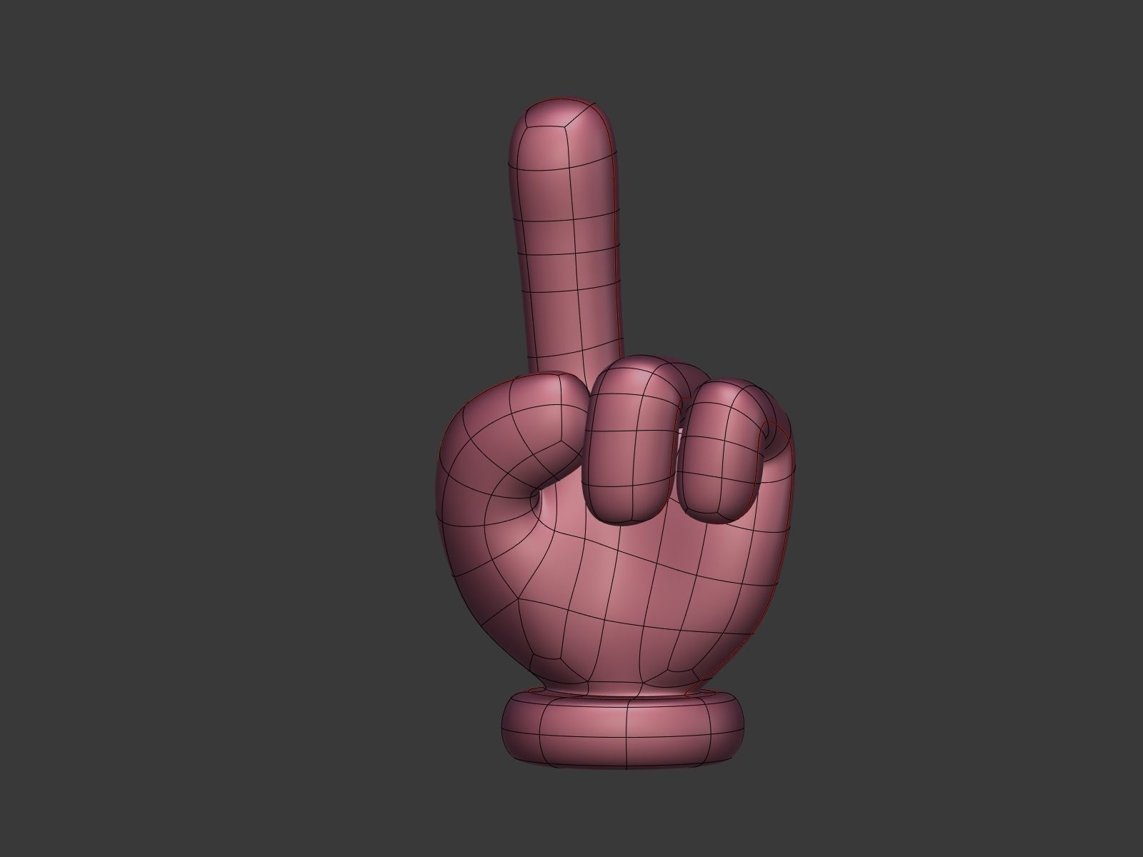 Cartoon Hand - Cursor - Direction Sign Icon Low-poly 3D model_13