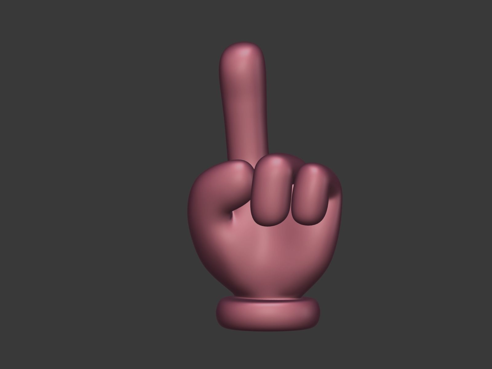 Cartoon Hand - Cursor - Direction Sign Icon Low-poly 3D model_12