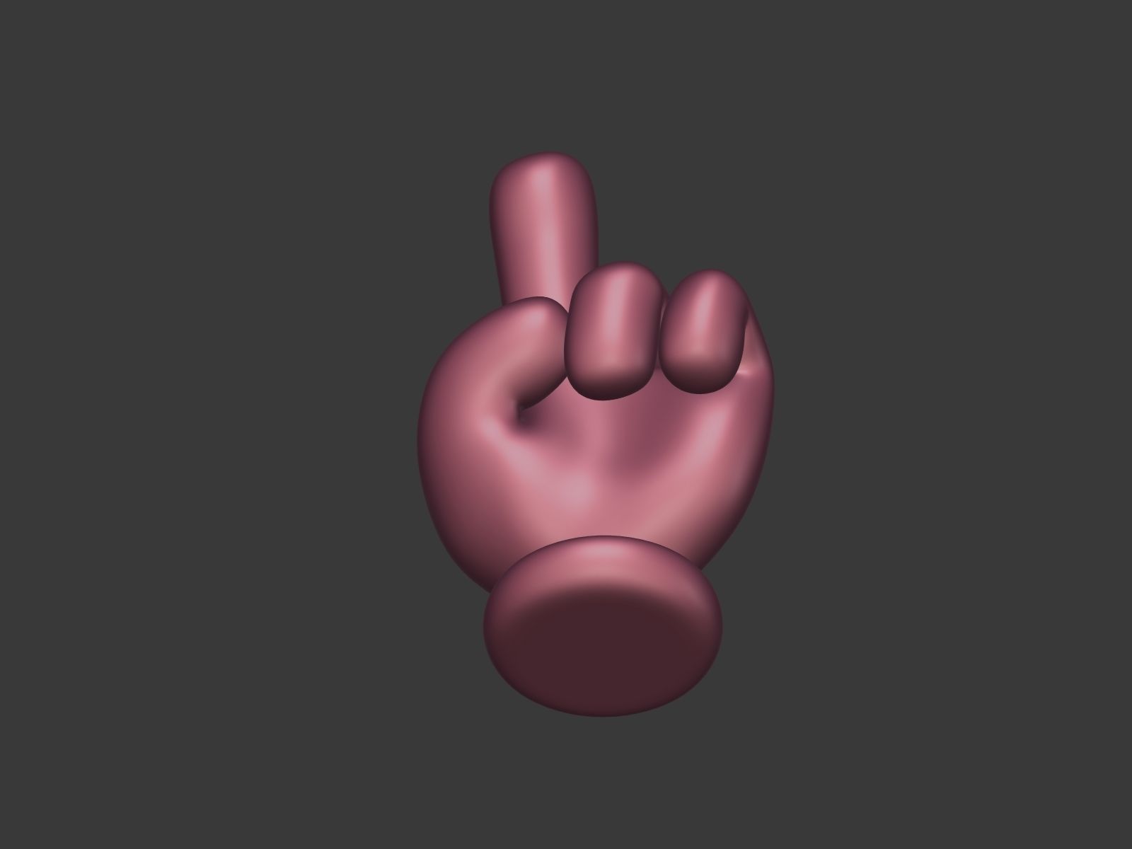 Cartoon Hand - Cursor - Direction Sign Icon Low-poly 3D model_22