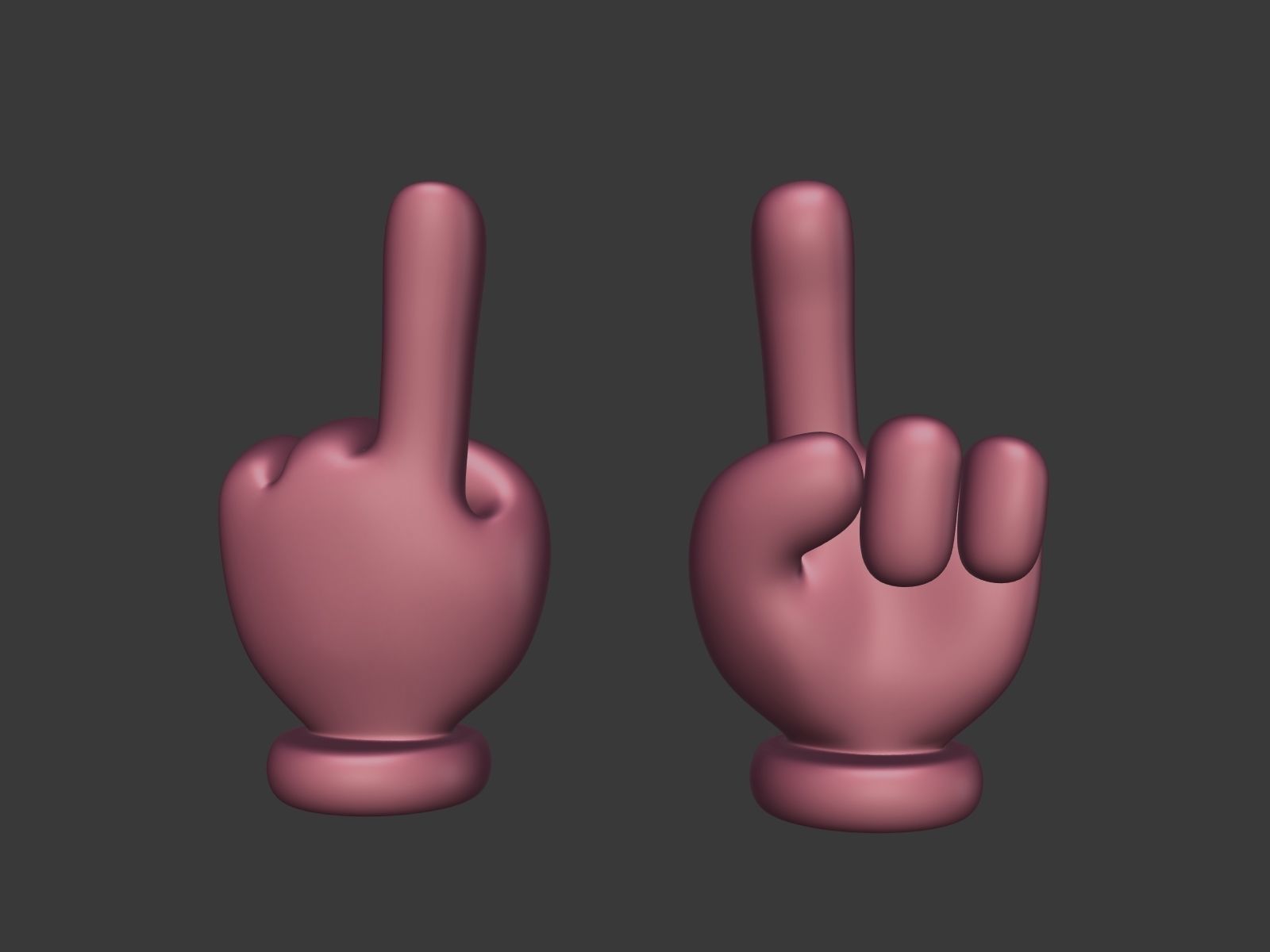Cartoon Hand - Cursor - Direction Sign Icon Low-poly 3D model_1