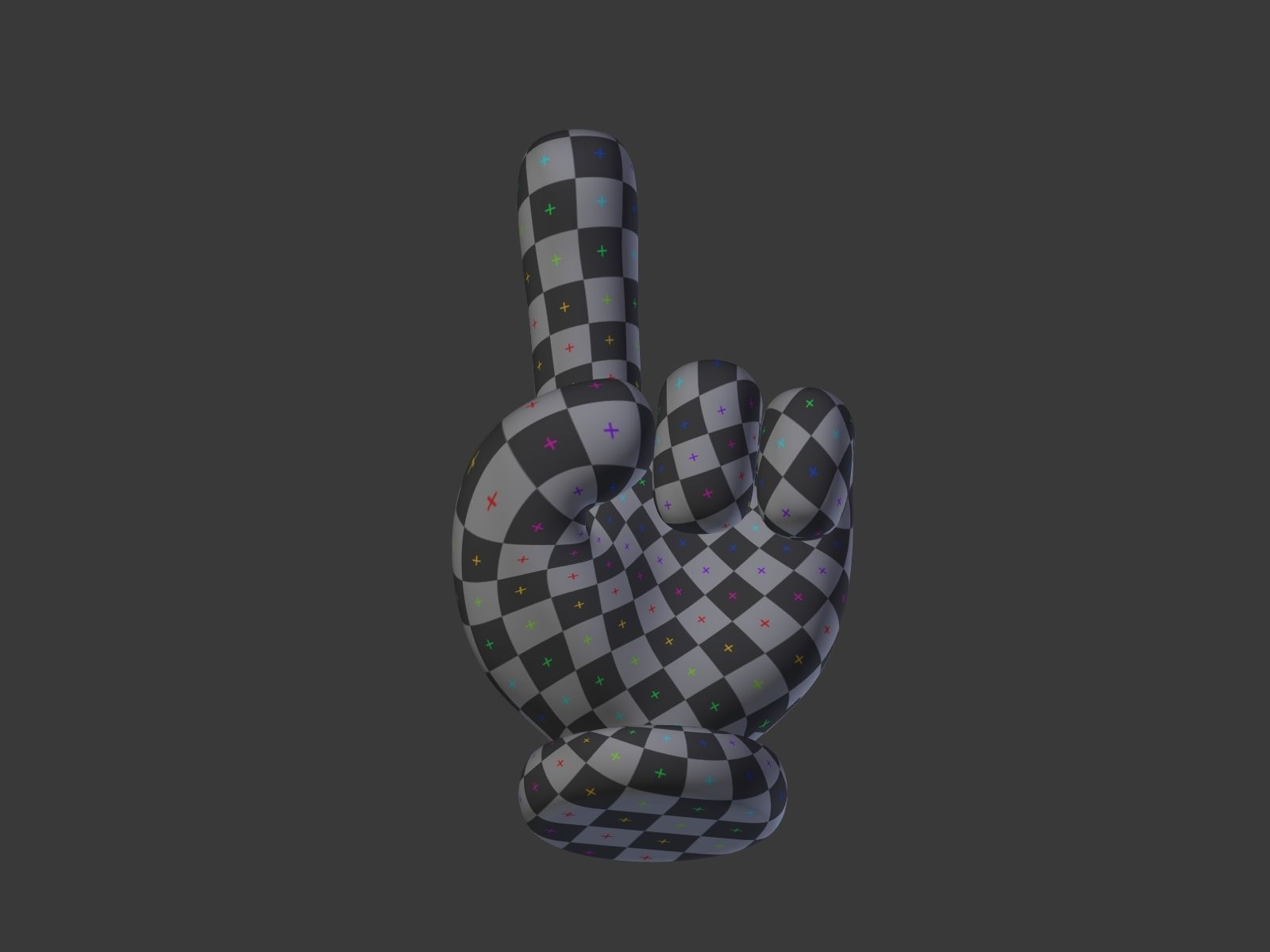 Cartoon Hand - Cursor - Direction Sign Icon Low-poly 3D model_24