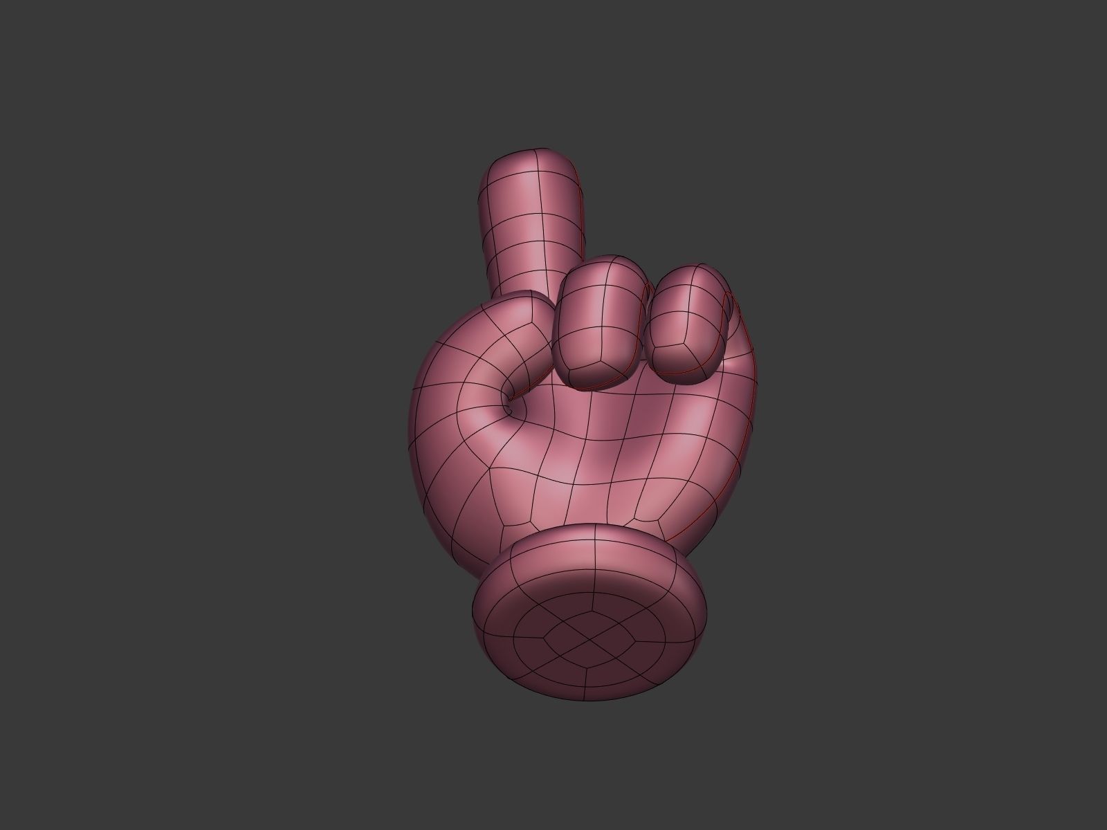 Cartoon Hand - Cursor - Direction Sign Icon Low-poly 3D model_23