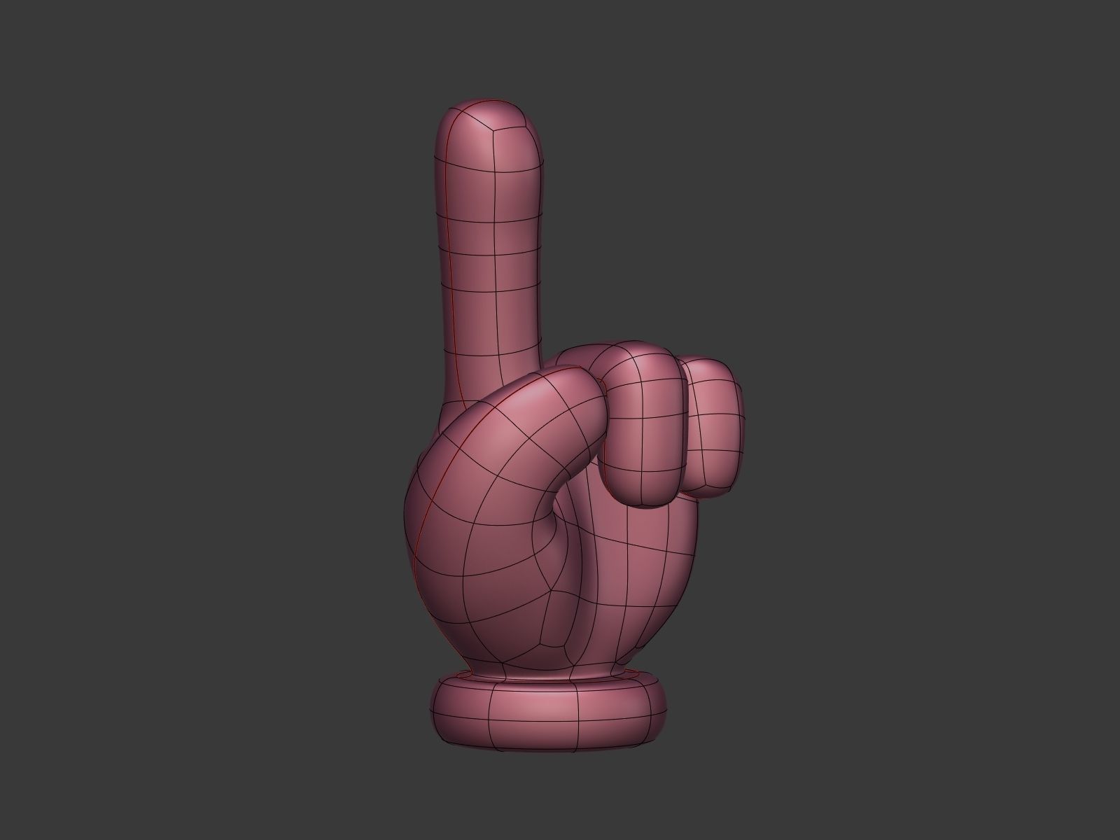 Cartoon Hand - Cursor - Direction Sign Icon Low-poly 3D model_11