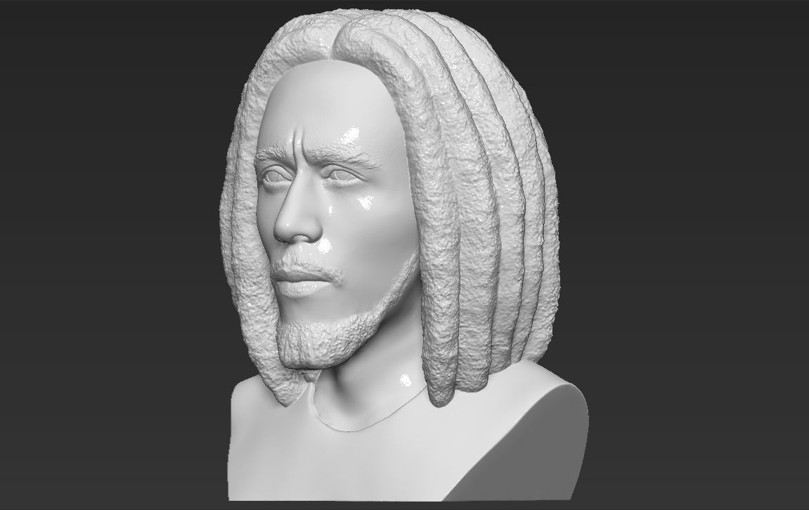 Bob Marley bust 3D printing ready stl obj formats 3D print model_2