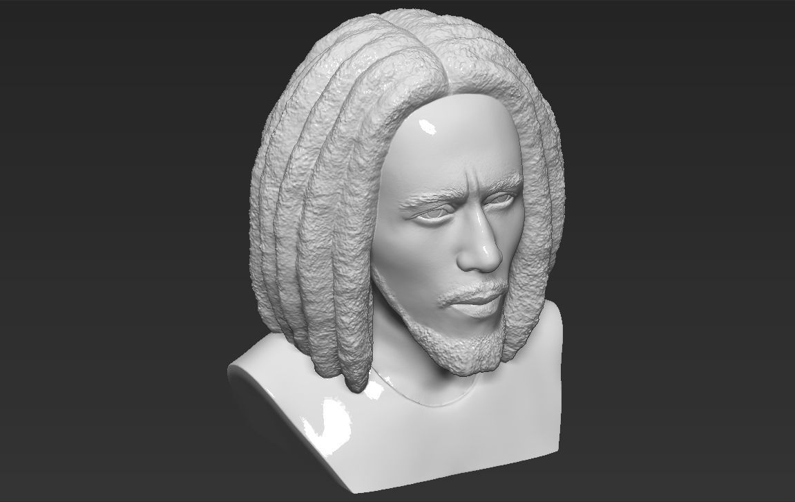 Bob Marley bust 3D printing ready stl obj formats 3D print model_12