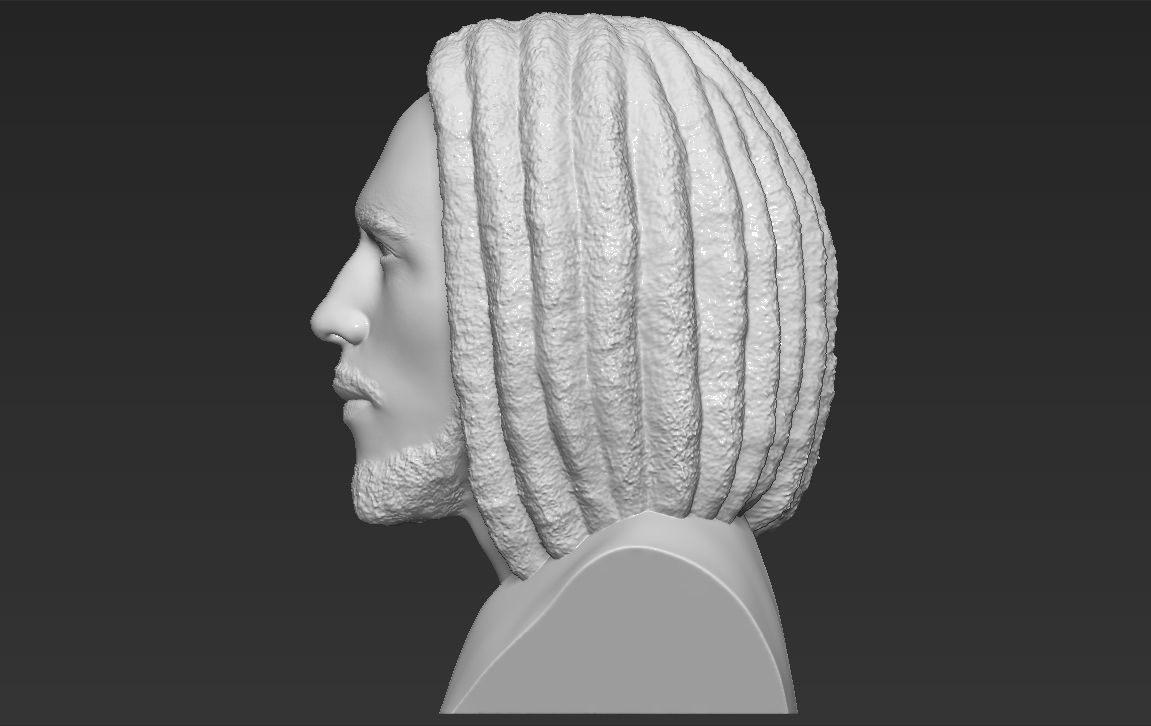 Bob Marley bust 3D printing ready stl obj formats 3D print model_4