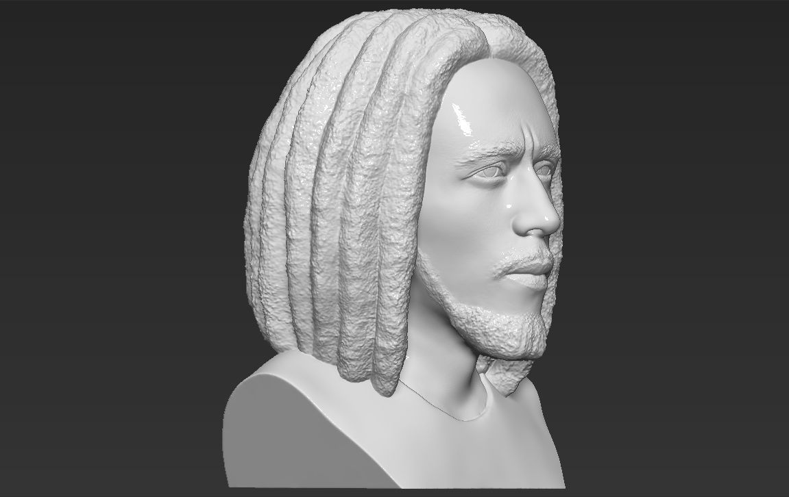 Bob Marley bust 3D printing ready stl obj formats 3D print model_9