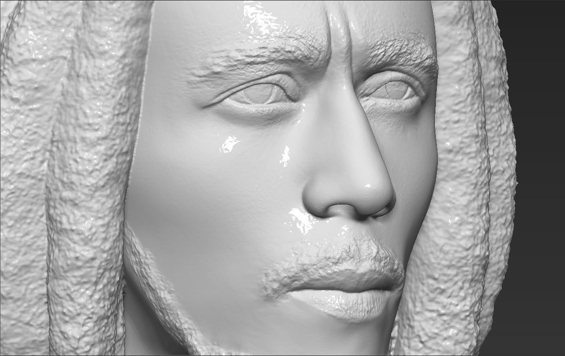 Bob Marley bust 3D printing ready stl obj formats 3D print model_17