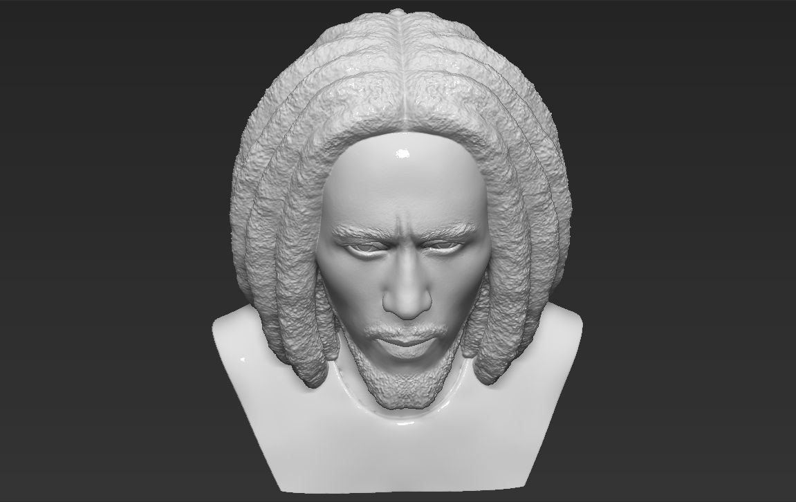 Bob Marley bust 3D printing ready stl obj formats 3D print model_14