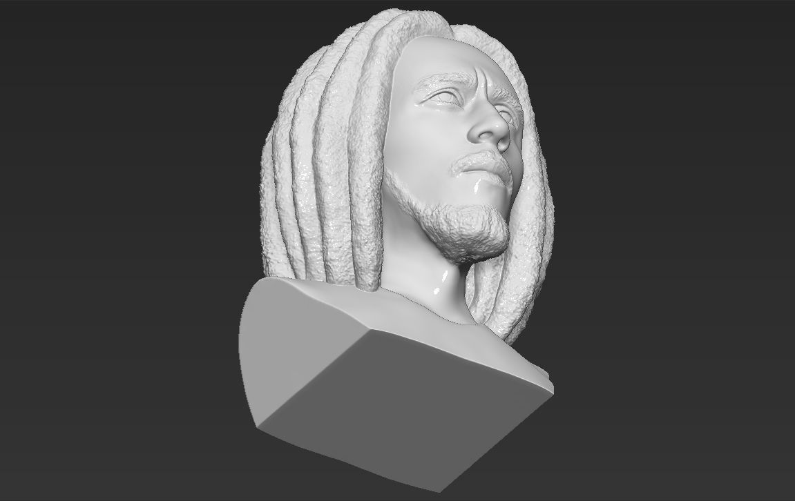 Bob Marley bust 3D printing ready stl obj formats 3D print model_22