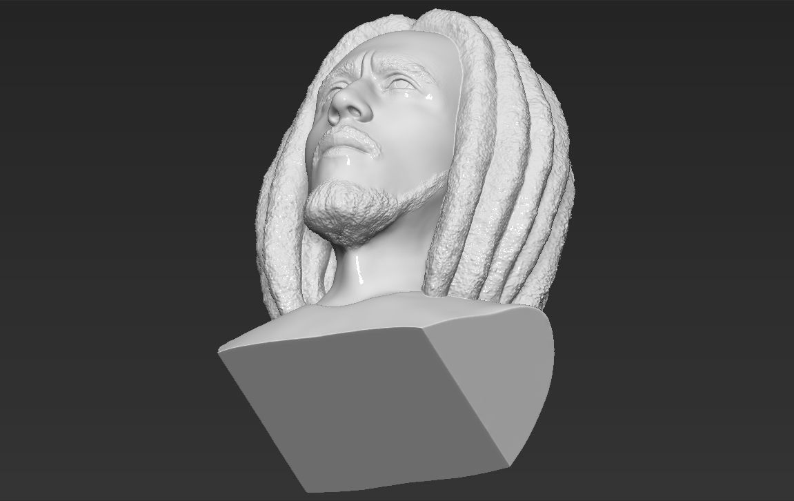 Bob Marley bust 3D printing ready stl obj formats 3D print model_23
