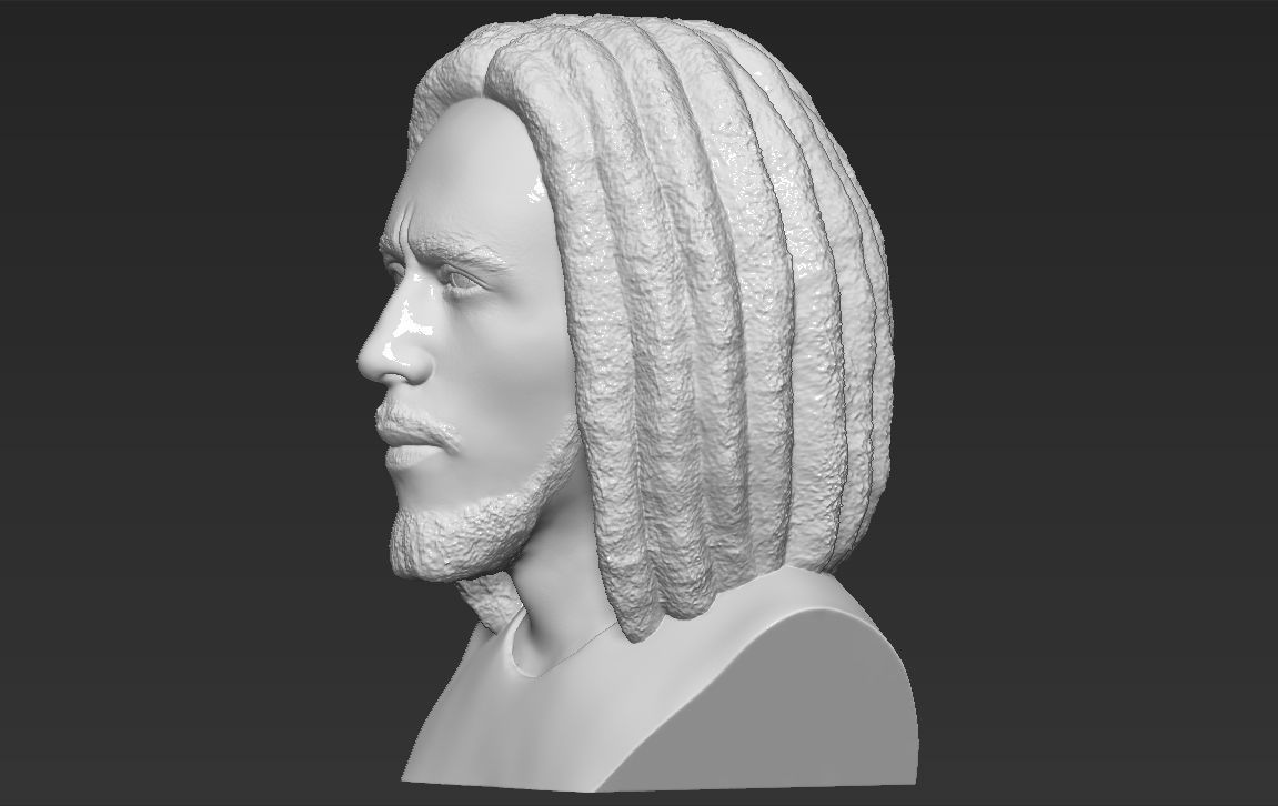 Bob Marley bust 3D printing ready stl obj formats 3D print model_3