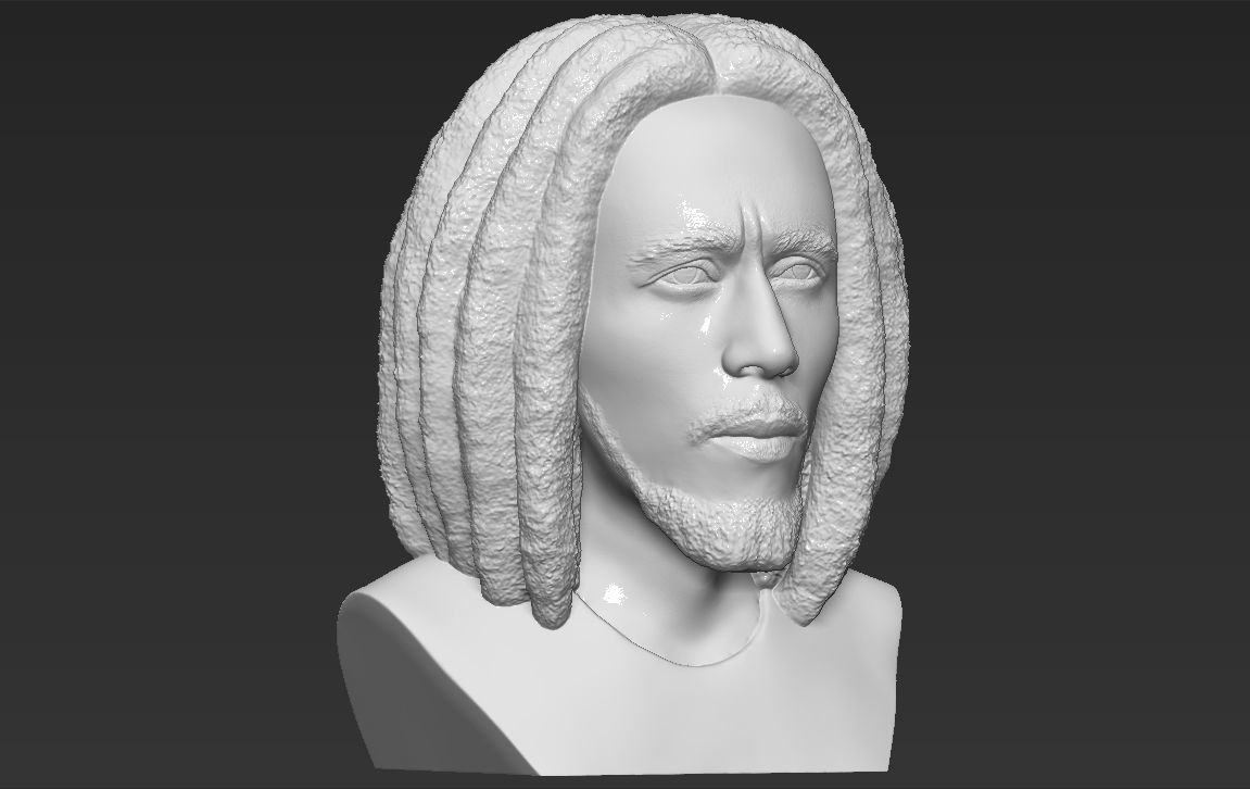 Bob Marley bust 3D printing ready stl obj formats 3D print model_10