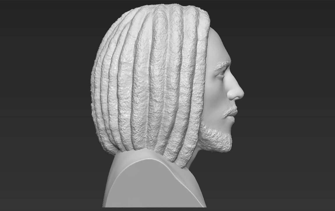 Bob Marley bust 3D printing ready stl obj formats 3D print model_8