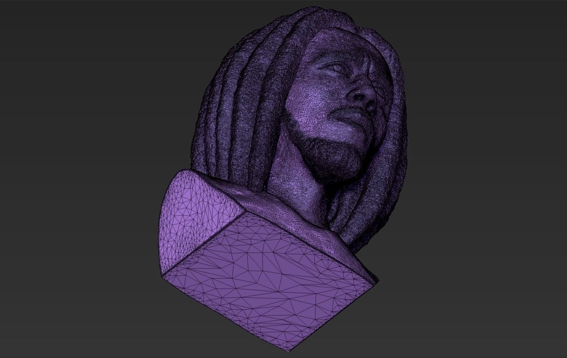 Bob Marley bust 3D printing ready stl obj formats 3D print model_28