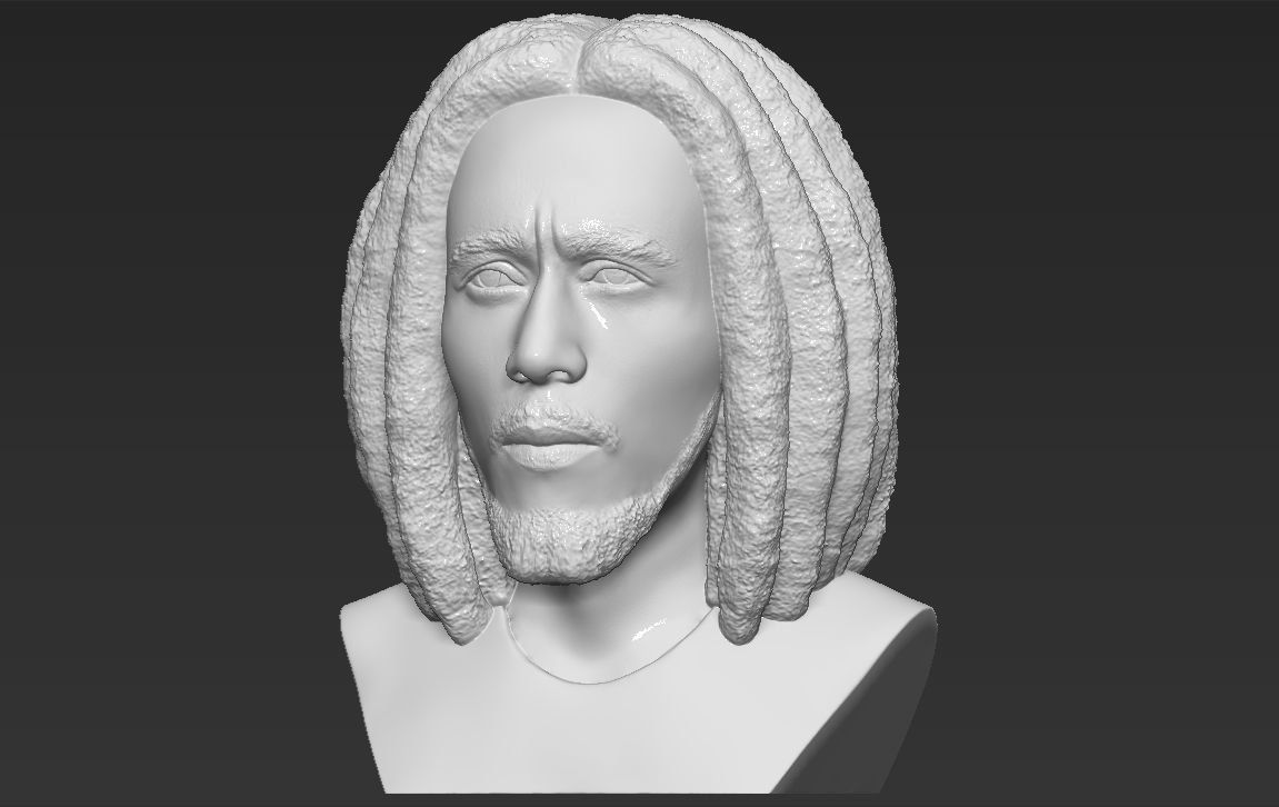 Bob Marley bust 3D printing ready stl obj formats 3D print model_1