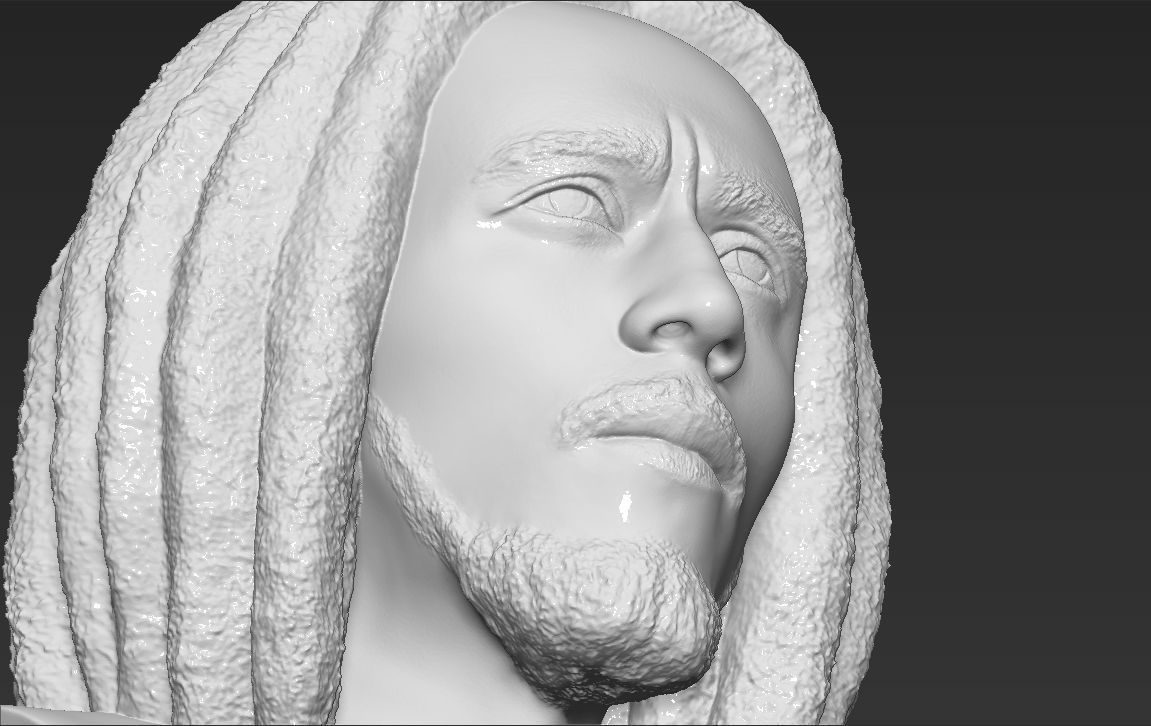 Bob Marley bust 3D printing ready stl obj formats 3D print model_20