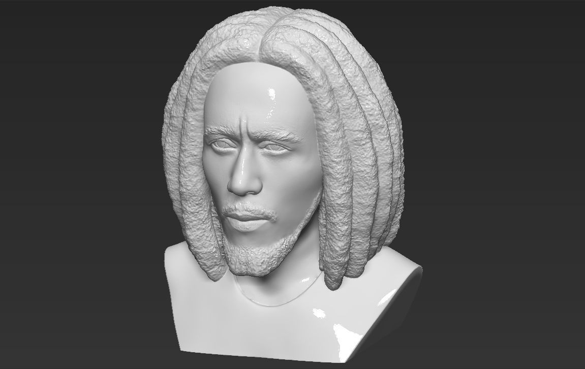 Bob Marley bust 3D printing ready stl obj formats 3D print model_13
