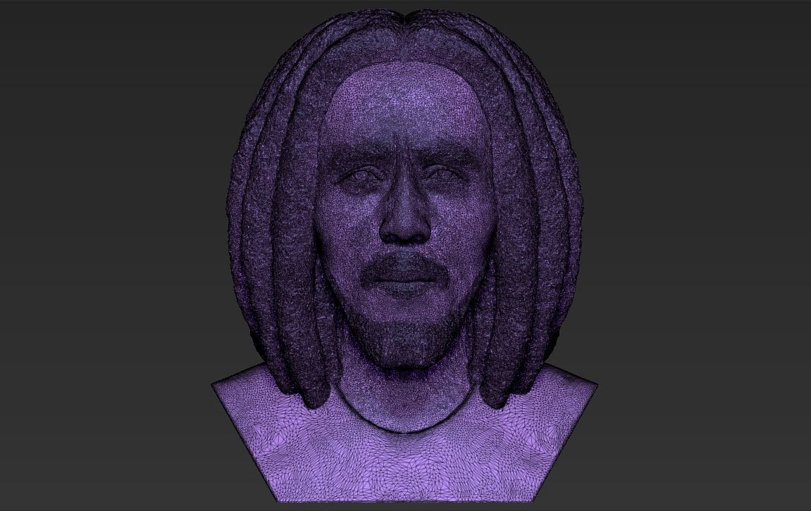 Bob Marley bust 3D printing ready stl obj formats 3D print model_26