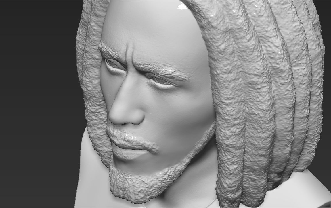 Bob Marley bust 3D printing ready stl obj formats 3D print model_19