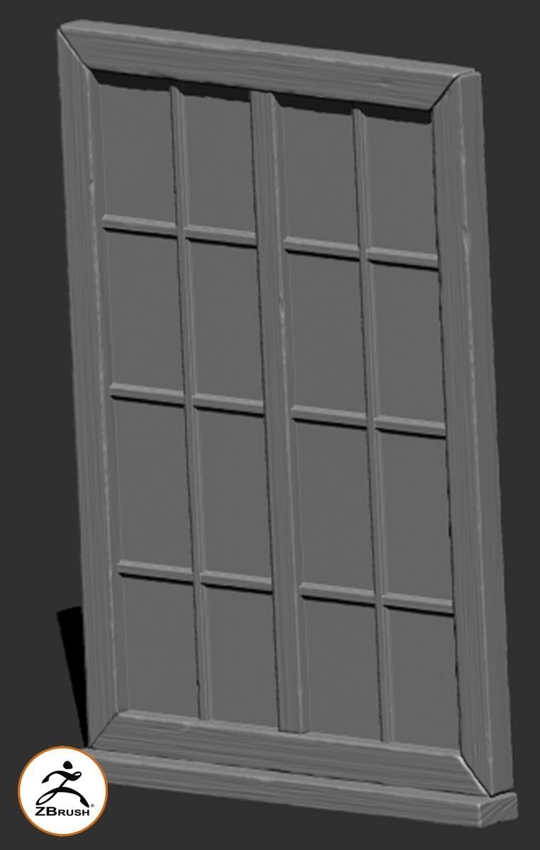 Medieval Window Glass and Wood Two 3D Model Tudor Low-poly 3D model_7