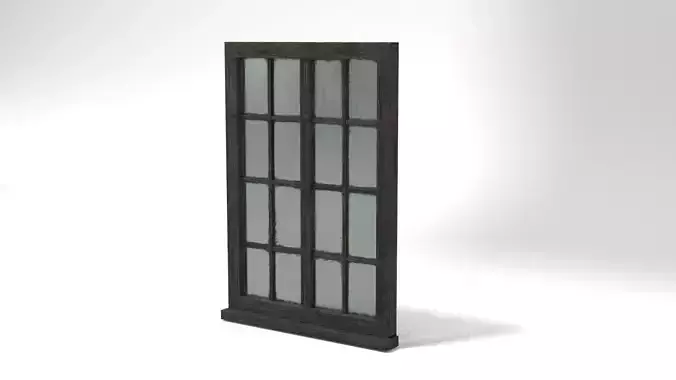Medieval Window Glass and Wood Two 3D Model Tudor