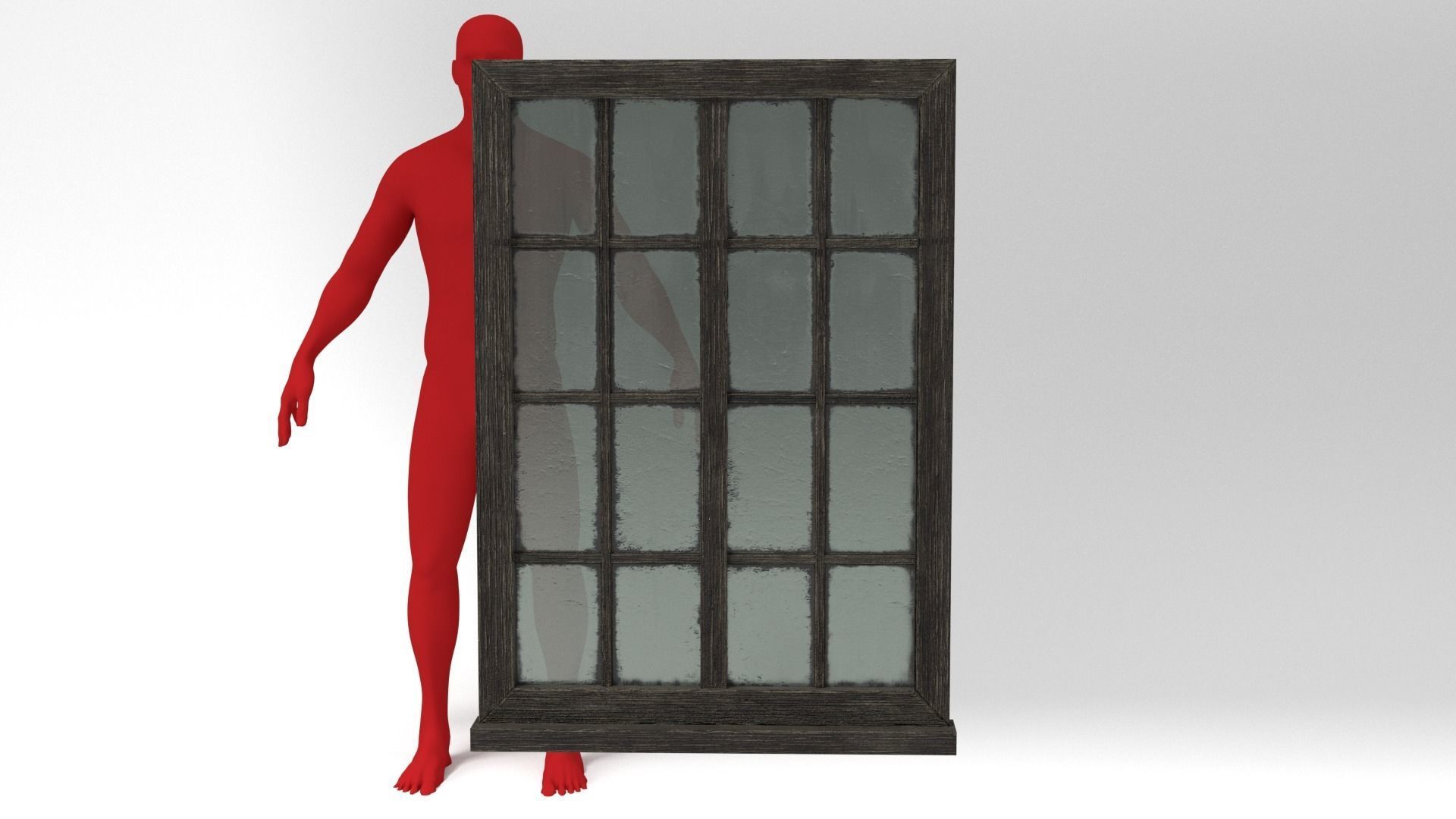 Medieval Window Glass and Wood Two 3D Model Tudor Low-poly 3D model_6