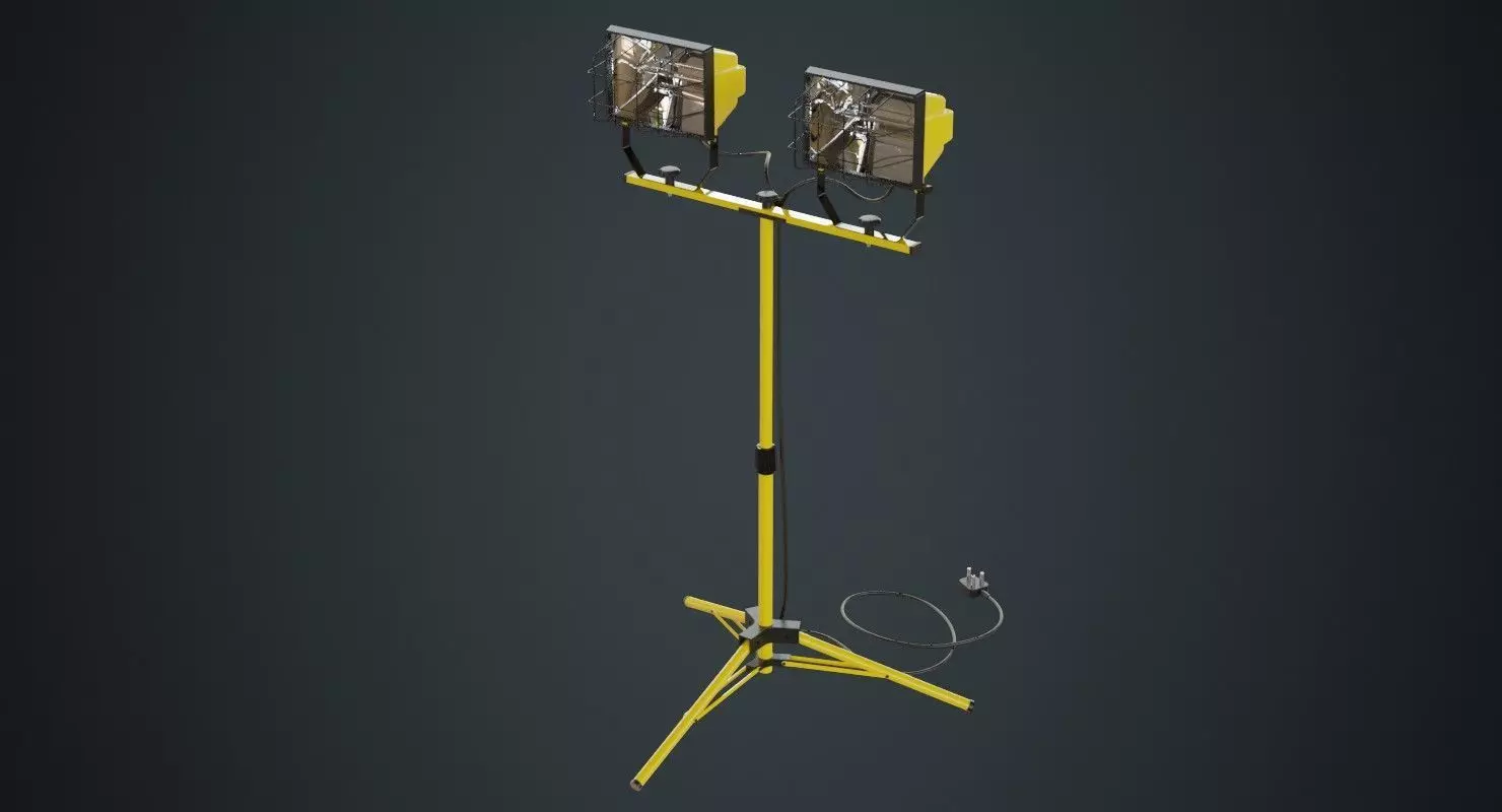Halogen Work Light 3 Untextured 3D model