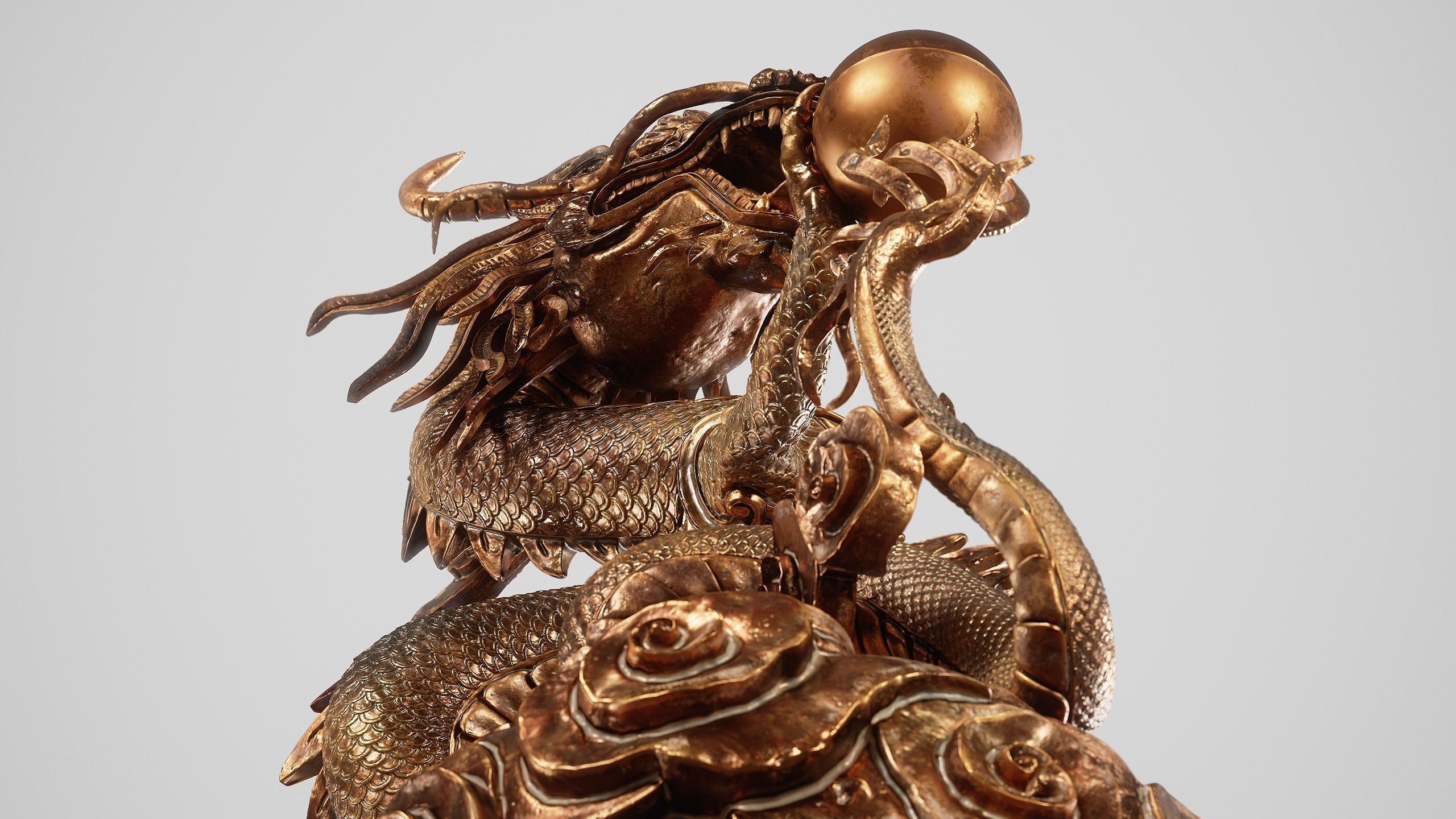 Japanese Dragon Low-poly 3D model_16