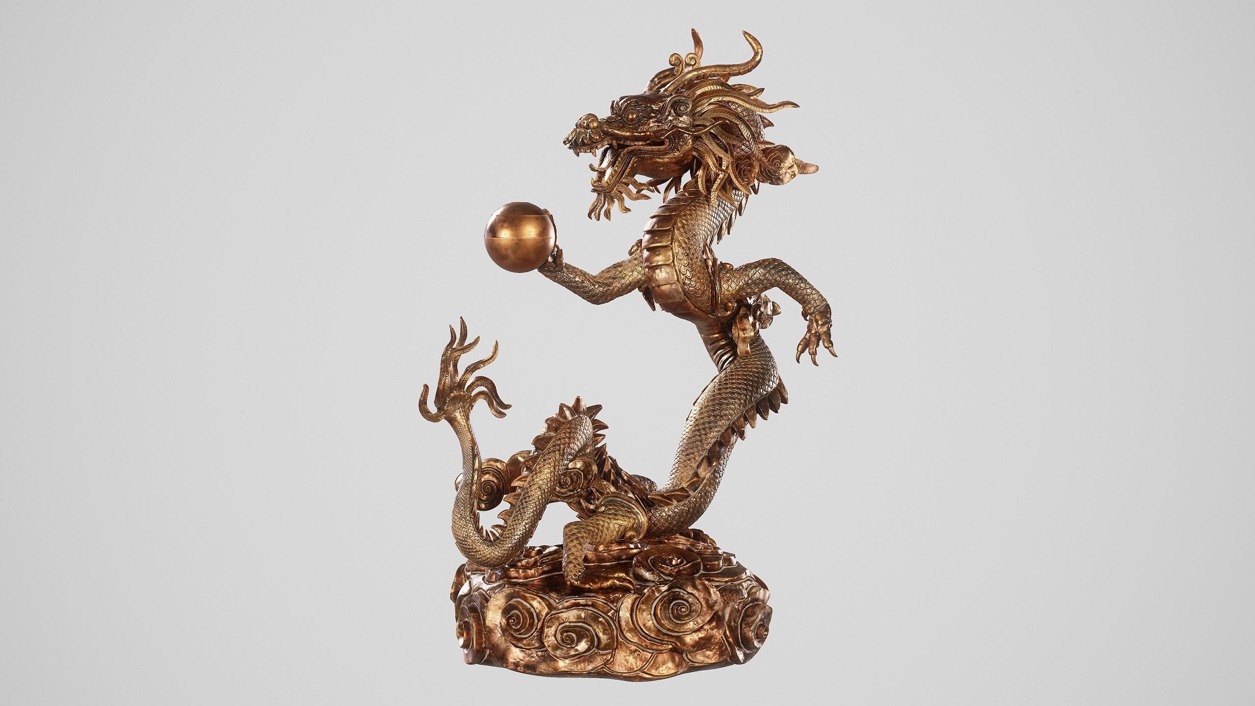 Japanese Dragon Low-poly 3D model_13