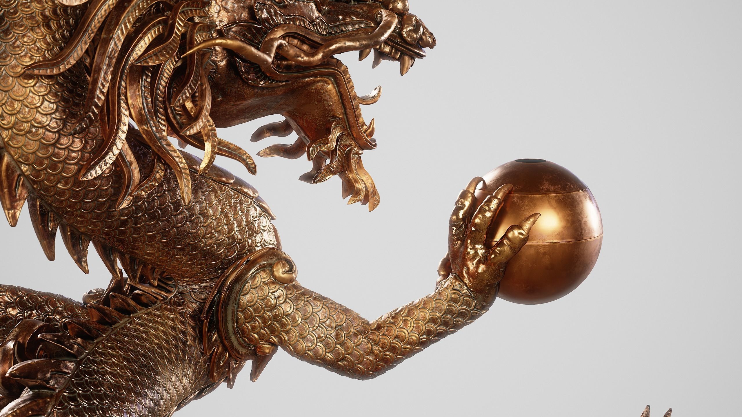 Japanese Dragon Low-poly 3D model_18