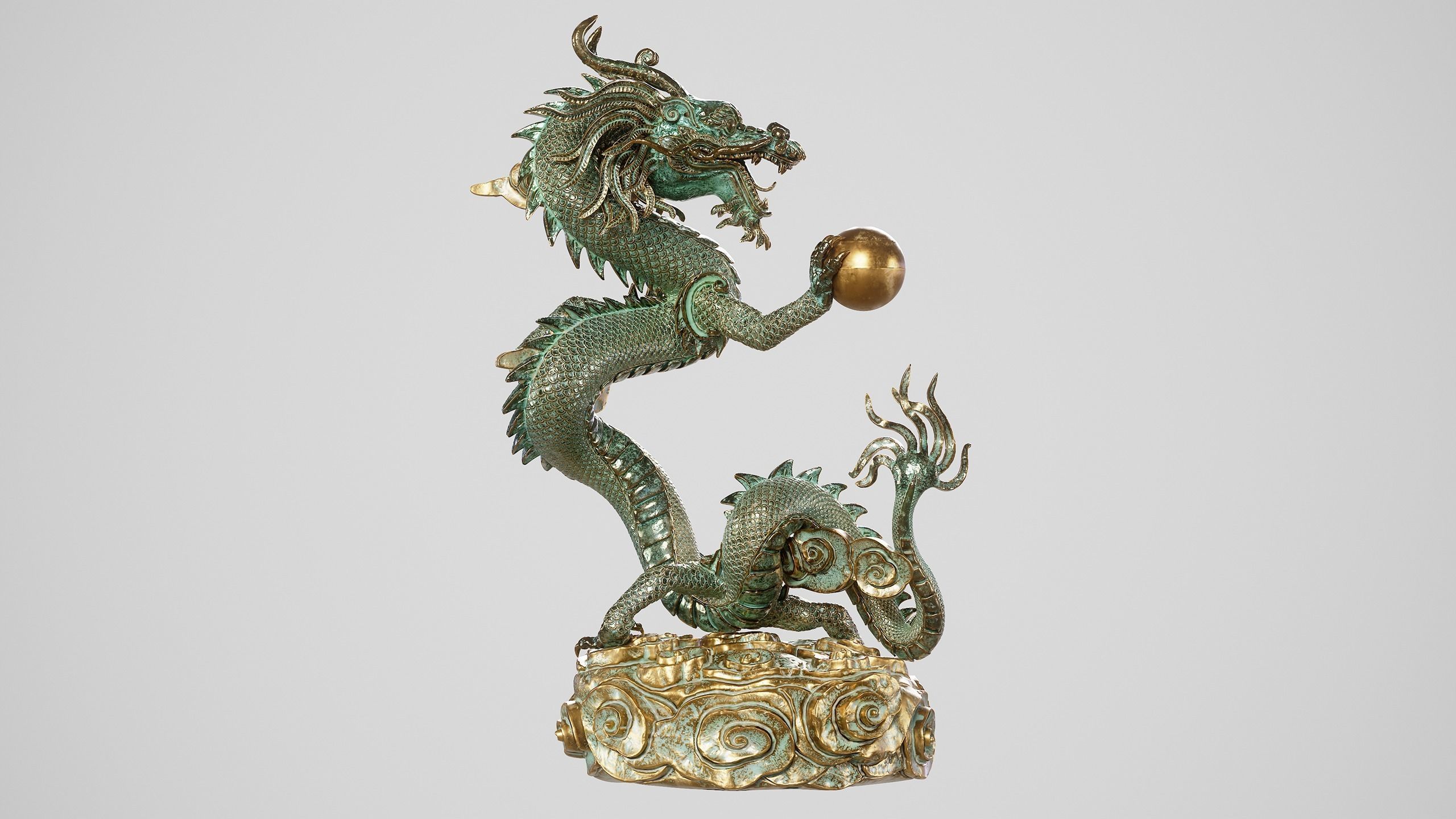 Japanese Dragon Low-poly 3D model_5