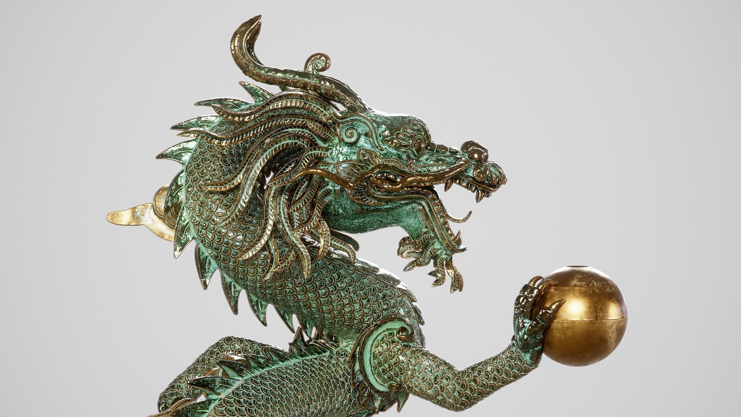 Japanese Dragon Low-poly 3D model_8